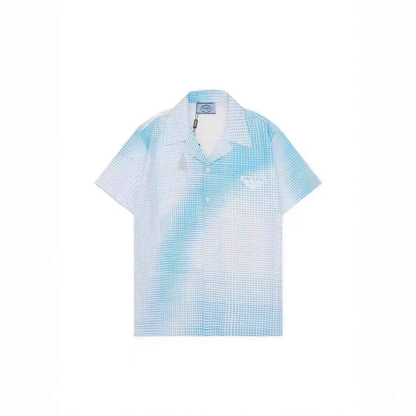 2026 Summer Turn-down Collar Button-down Shirt Prada All-over Print Men's Jacket Shirt Light Mature Casual