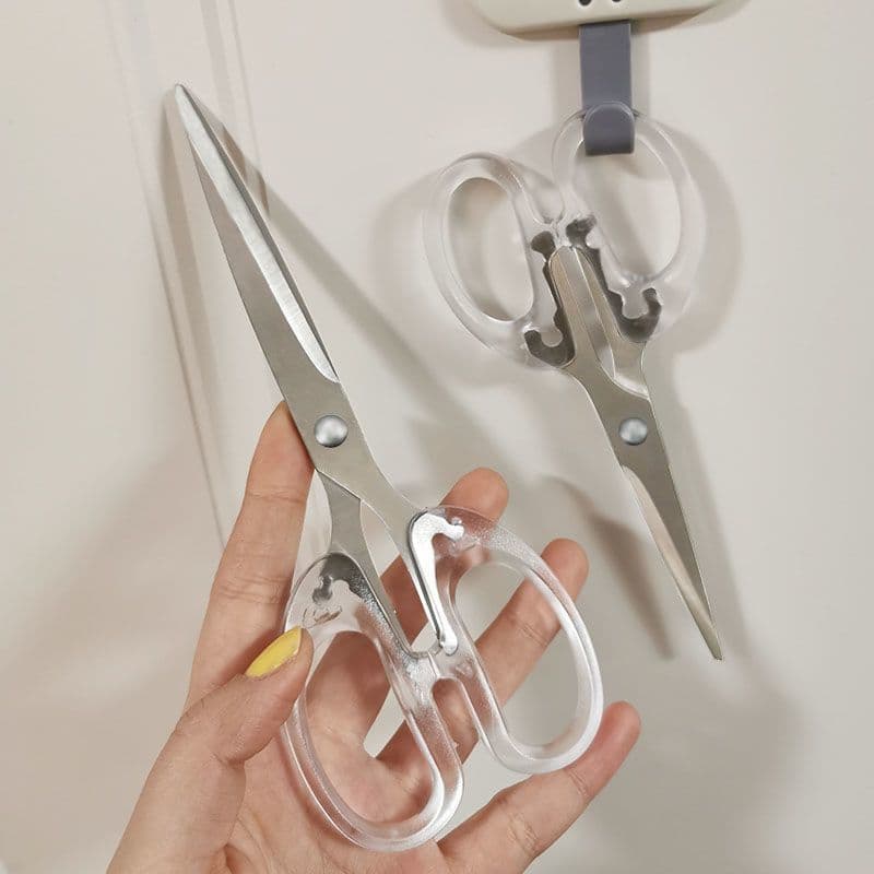 2 Pairs [New User 0.01] Transparent Frosted Portable Scissors for Students, Girly Fringe-Specific Cut, Multi-functional