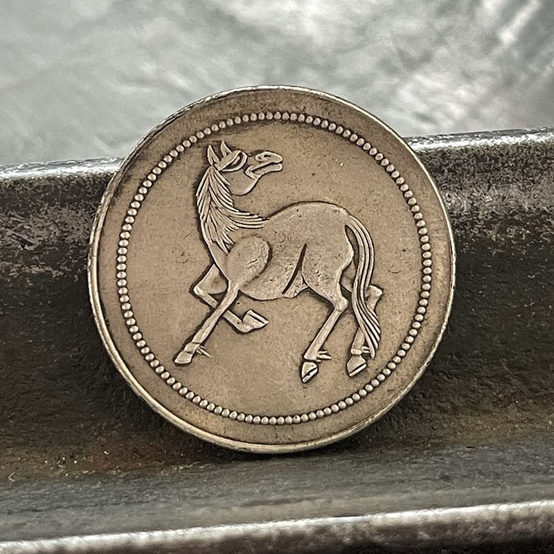 Hand-made patinated copper coin and silver sample, Malan, Sichuan, looking back at Ma Sun's statue with twenty inscriptions, 32.3mm11g, a good gift