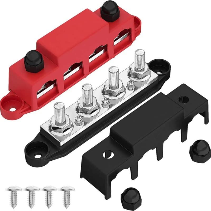 Car Modification RV Yacht Busbar M8M10 High-Current Wiring Stud Red Black 4-Wire Switch