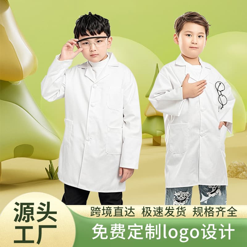 Children's Lab Coat Doctor Costume Science Experiment Role Play Doctor Work Cross-border Performance Costume
