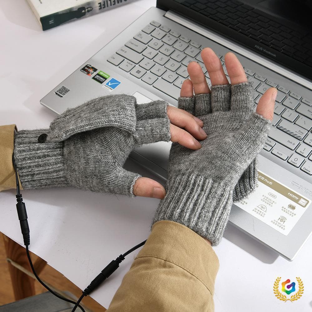 ✅ USB Gloves with Adjustable Temperature, Power Bank Heating, Warm Plush Gloves, Washable Hand Warmers