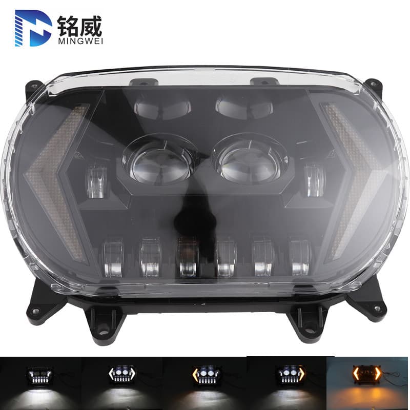 Compatible with New Harley Dual-Lamp LED Headlight 2015+ Harley Davidson Touring Headlight Daytime Running Light