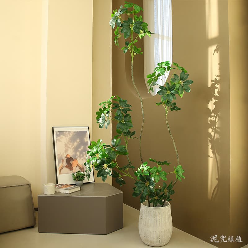 New Artificial Schefflera Plant Large Floor Decoration for Living Room Nordic Home Decor