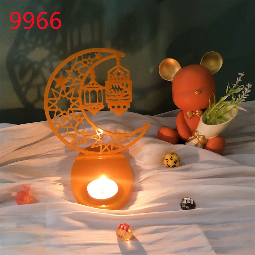 DIY Star Moon Plaster Candle Holder Desktop Decoration Crystal Resin Mold Star Moon Letter Candle Plaster Mold