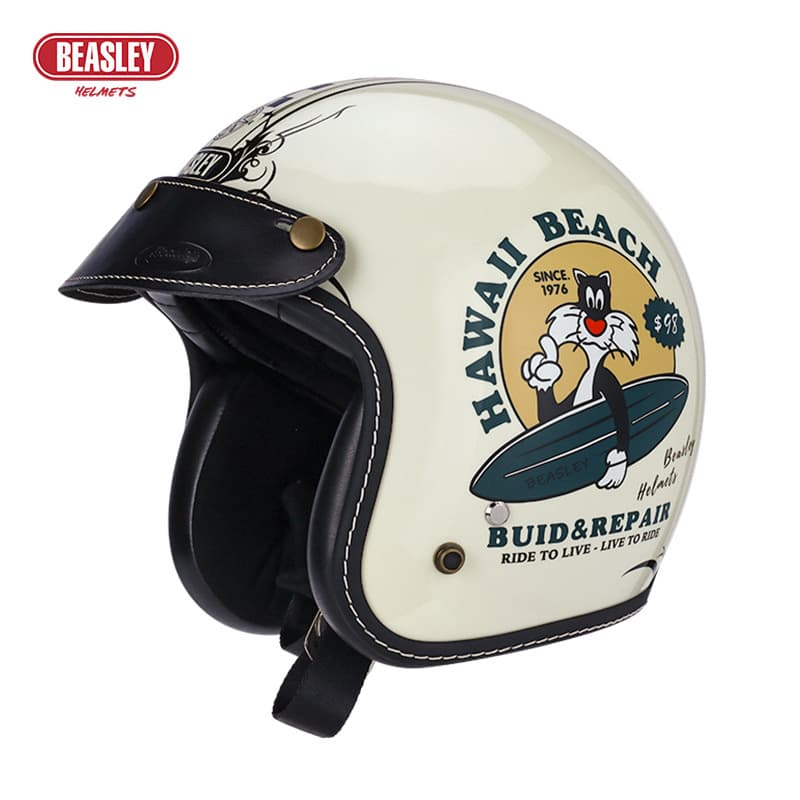 Bisili Retro Electric Motorcycle Helmet Cycling 3C Certified Safety Scooter Cap Four-Season Motorcycle Helmet Men