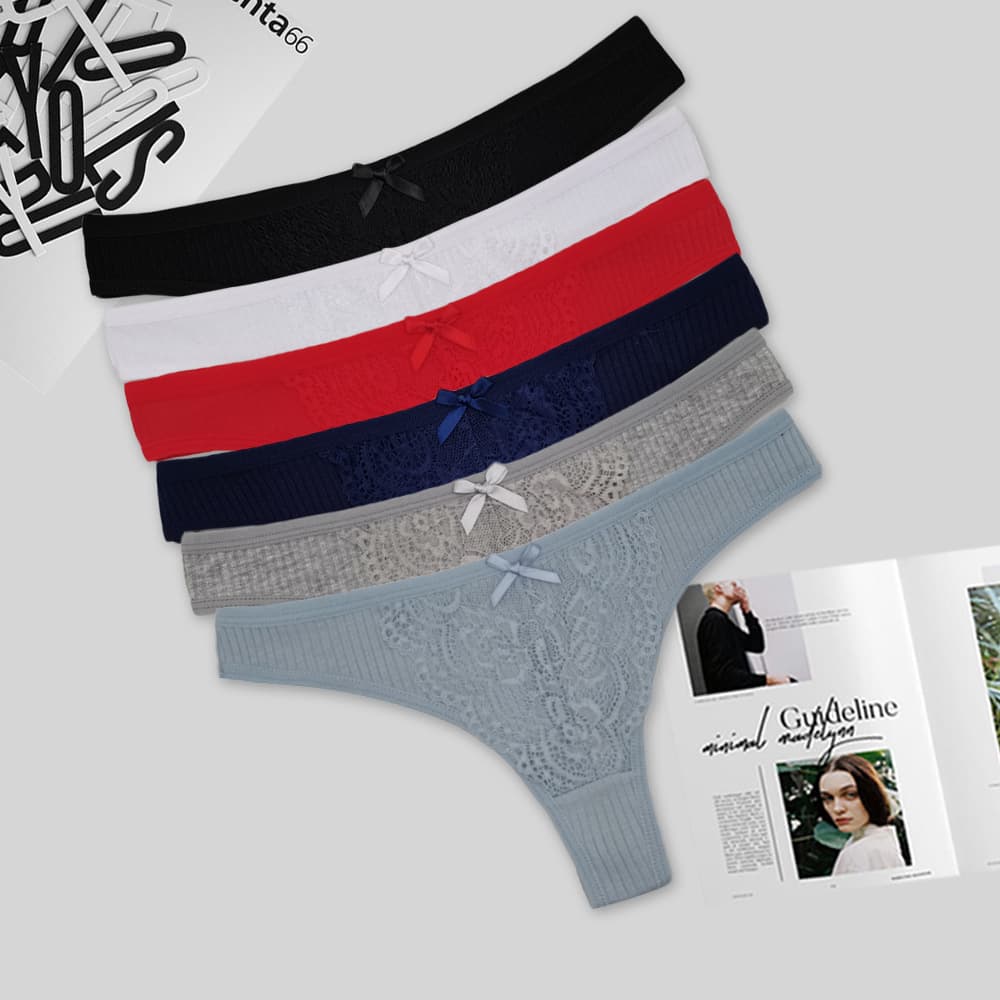 Women's thongs, ribbed cotton, sexy and fashionable low-rise panties, available for wholesale across borders.