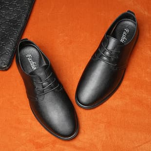 Cross-border Large Size Business Casual Leather Shoes for Men, Soft Sole Driving Shoes, Four Seasons Single Shoes, Office Work Shoes, Genuine Leather Men's Shoes