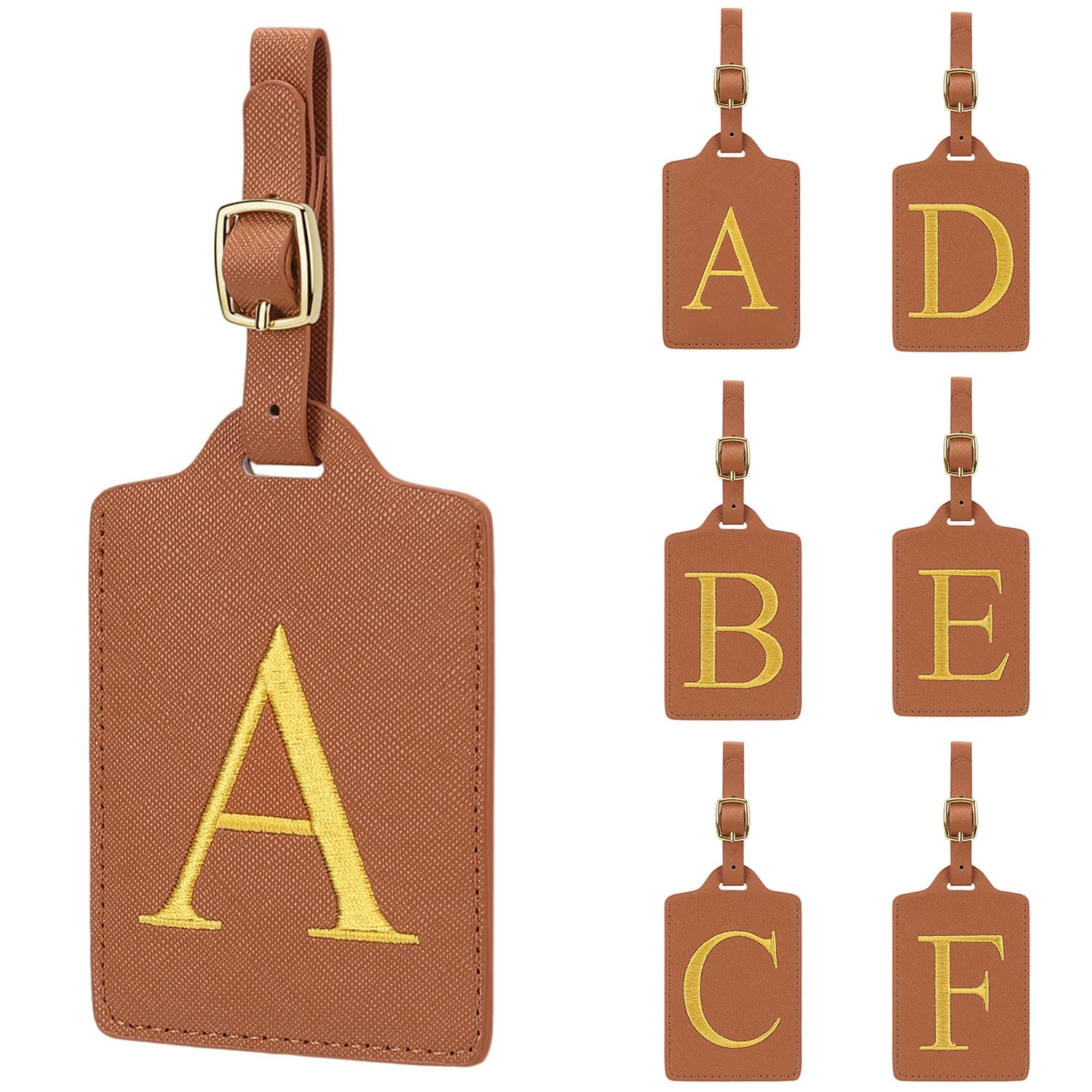 New Multi-Color Letter Luggage Tag Creative Travel Suitcase ID Tag PU Leather Boarding Pass Holder