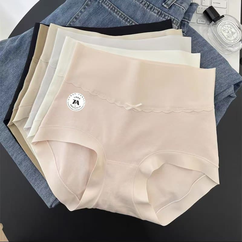 7A Xinjiang long-staple cotton high-waisted underwear for women, pure cotton, large size, belly-controlling, butt-lifting, seamless cotton crotch briefs for girls