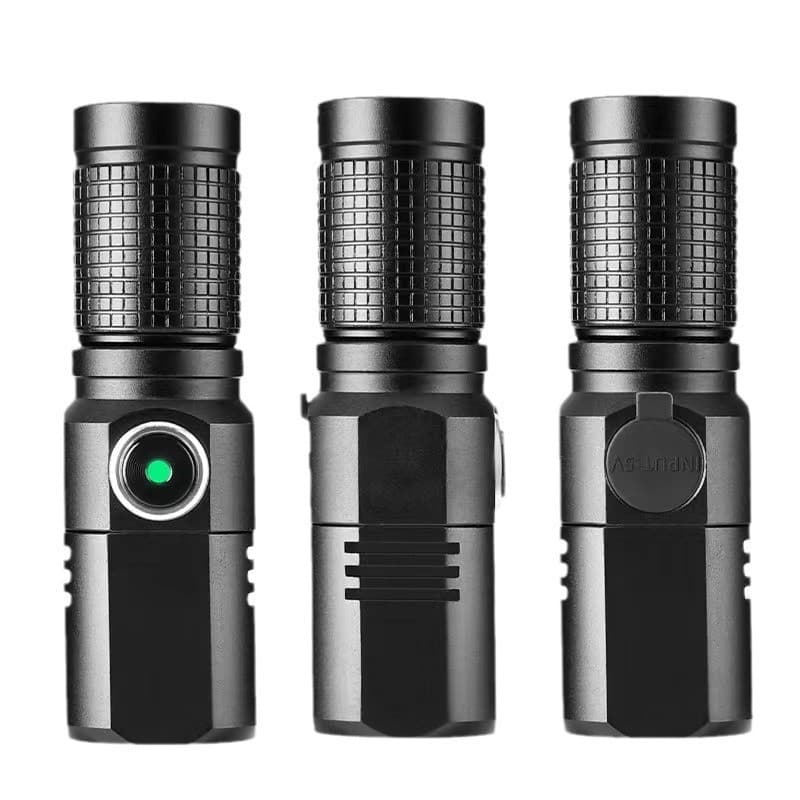 New Cross-Border Wholesale High-Power Flashlight Aluminum Body Mini Portable Long-Range LED Laser Super Bright USB
