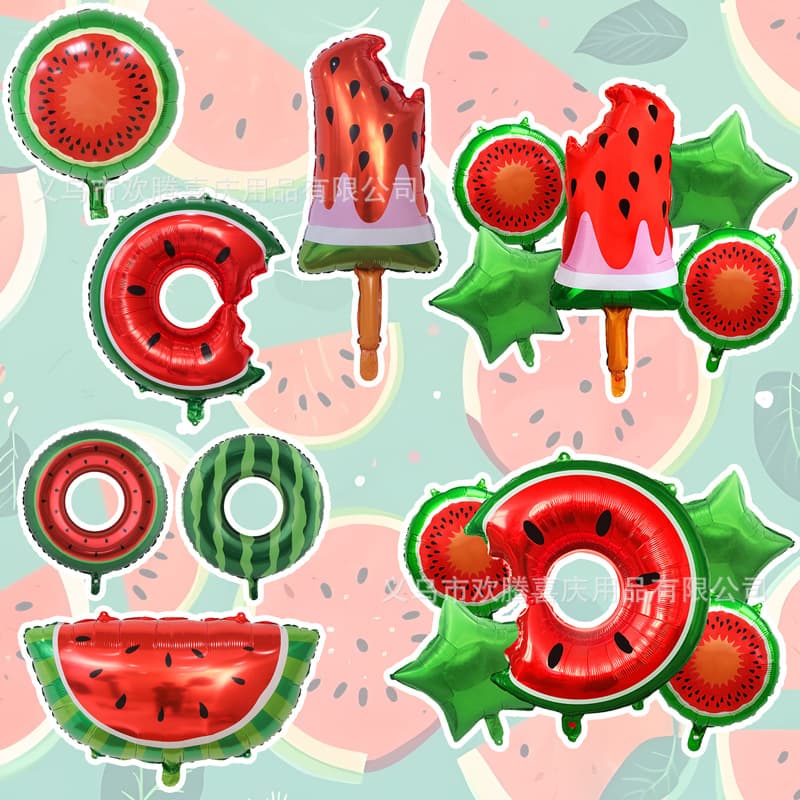 Summer Watermelon Balloon Watermelon Popsicle Watermelon Donut Balloon Birthday Mall School Event Scene Decoration
