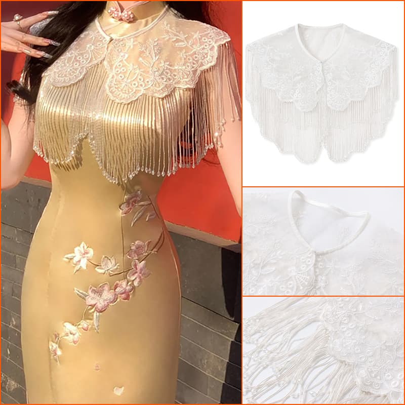 New Chinese Style National Elegance Heavy Craft Versatile Shawl Summer High-End Embroidery Tassel Cape Cloud Shoulder ZX Style N4092