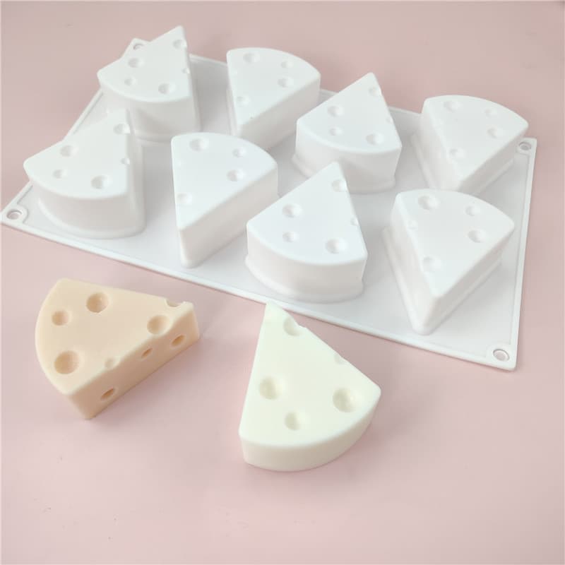 8-Cavity Cheese Mousse Cake Silicone Mold DIY Handmade Soap Scented Candle Plaster Mold Baking Tool