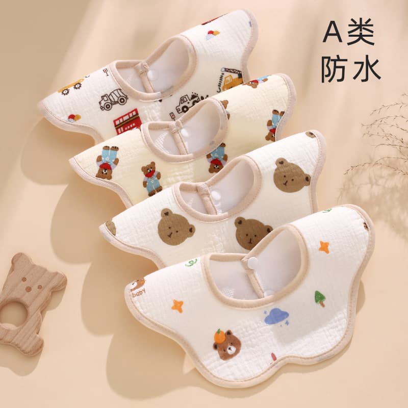 Class A Baby Bibs, Cotton Waterproof Drool Bibs for Boys and Girls, Newborn Feeding Bibs, Toddler Bibs