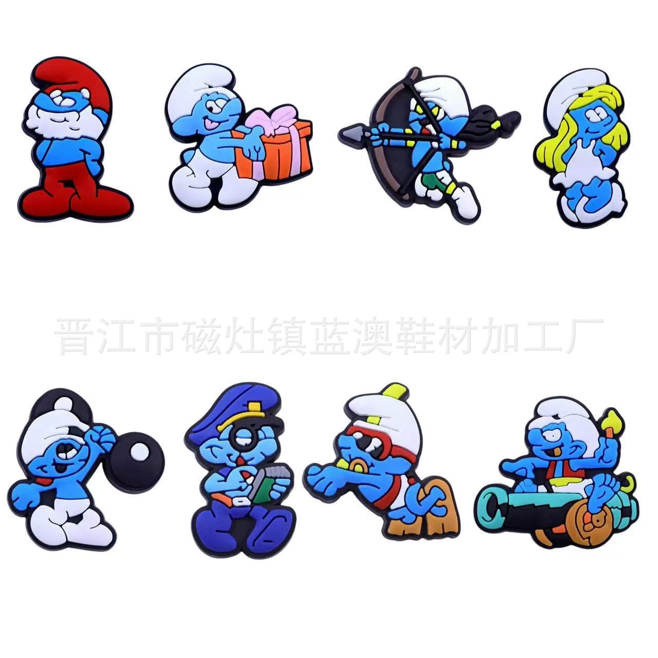 Smurf Croc Charms Cross-border Croc Shoe Decorations PVC Soft Rubber Garden Shoe Accessories In Stock