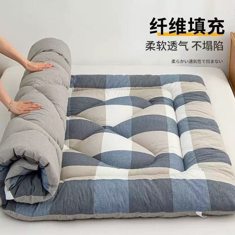 Fiber mattress topper, home use double bed thickened pad, foldable student dormitory single bed specific