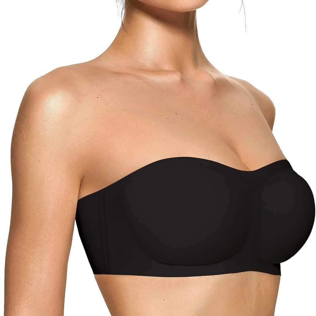 OEAK Women's Strapless Bras Push Up Bandeau Bra Non Slip Wire