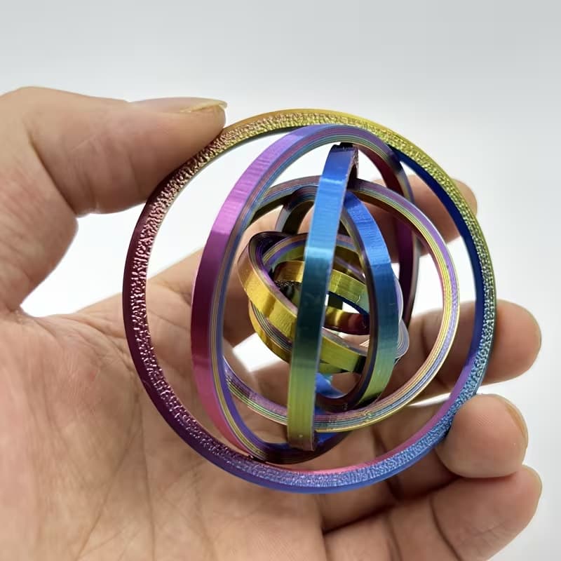 Cross-border 3D printed fidget spinner Fidget Ring Toy for Adults rotating ring decompression toy