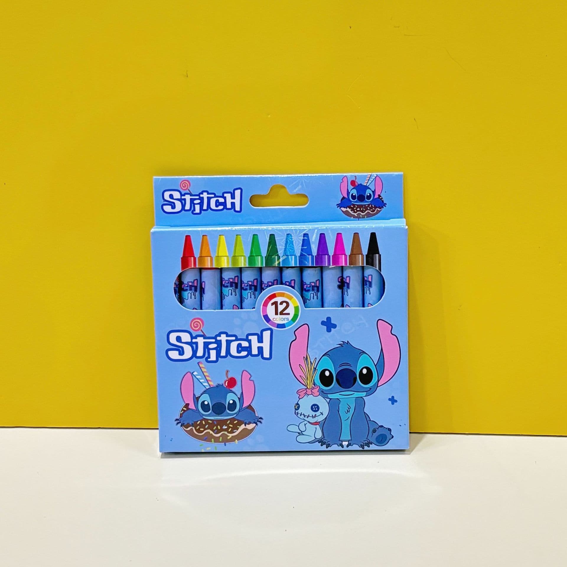Elementary School Student Stationery Cartoon Coloring Pens Stitch 12-Color Crayons Kids Kindergarten Drawing Prizes