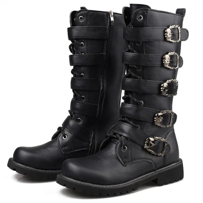 Factory Direct Export Men's Shoes Large Size High-Top Boots Korean Trendy Martin Boots Leather Boots British High Boots Men
