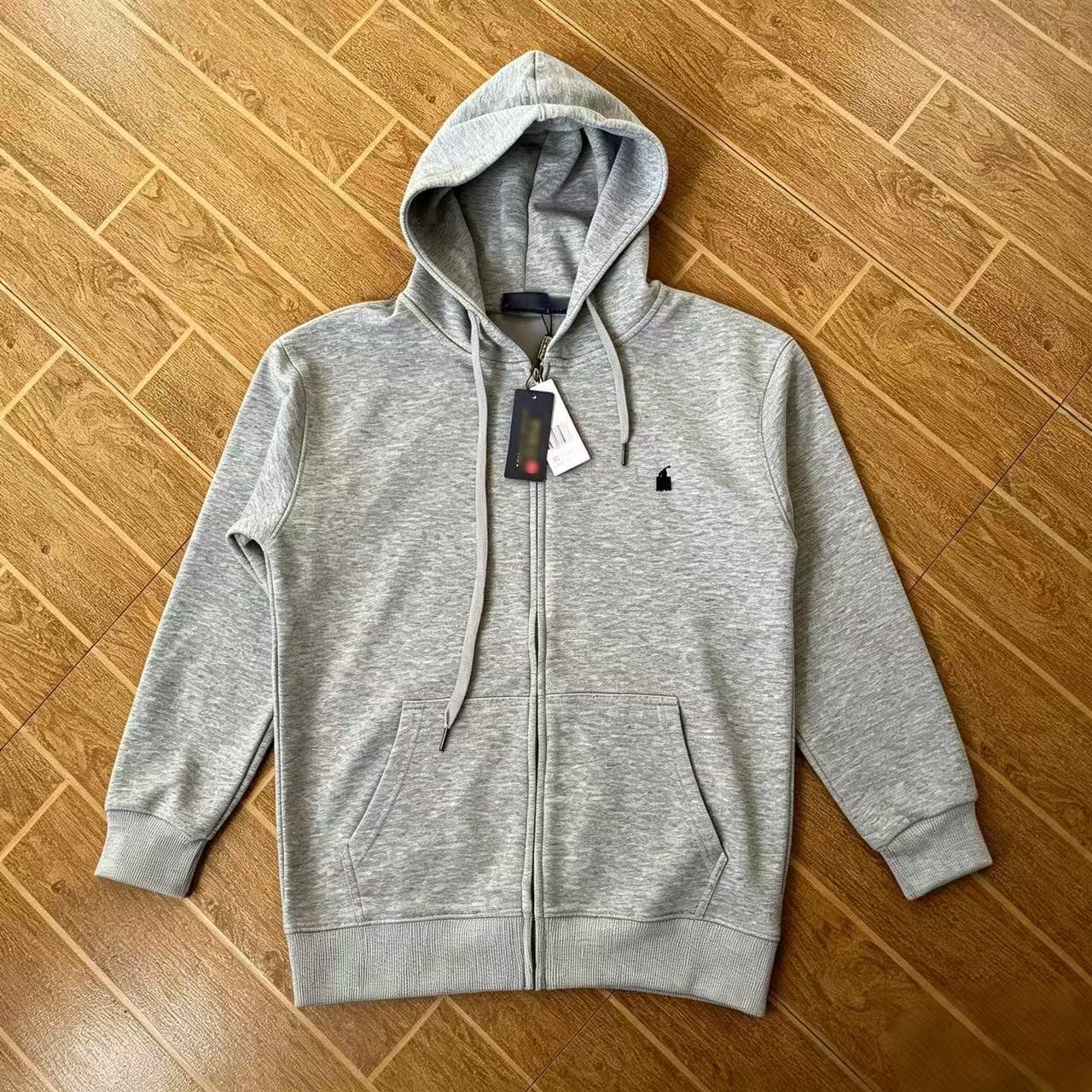 In Stock Ralph Lauren Pony Hoodie Men's American Retro Cardigan Jacket Polo Correct Version High Quality Hooded Sweatshirt