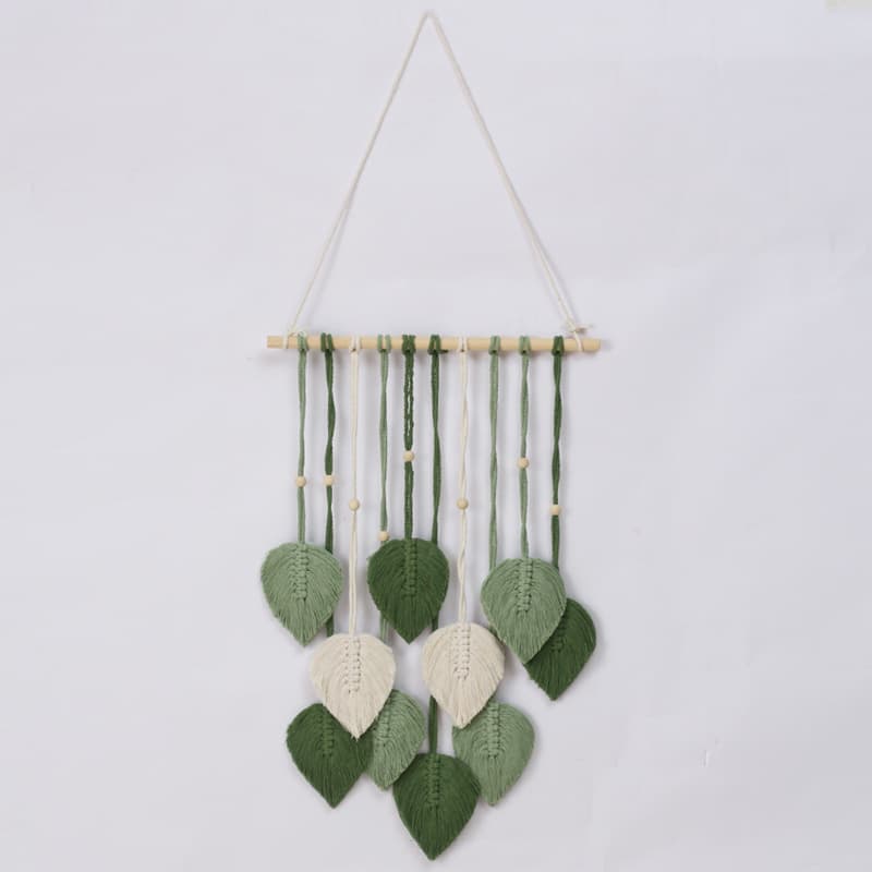 Selected Woven Cotton Rope Leaf Tapestry Woven Decorative Wall Hanging Bohemian Style Handmade Weaving
