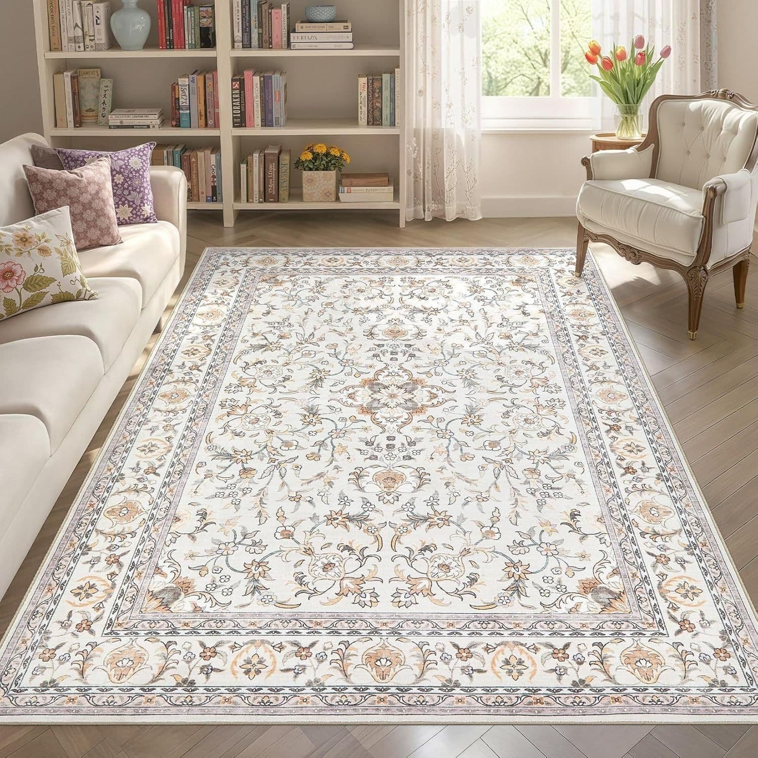 Persian style imitation cashmere carpet for home living room sofa coffee table decorative floor mat bedroom bedside blanket soft non-slip mat