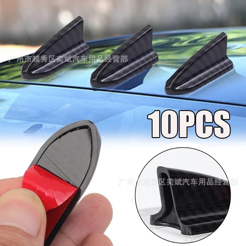 Factory direct sales car adhesive decorative black antenna universal modified small shark fin antenna set of 10