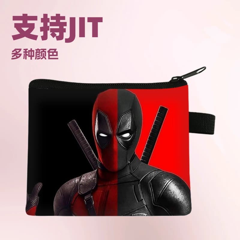 Marvel Deadpool children's coin purse mini bag key coin headphone bag cute cartoon polyester wallet cross-border
