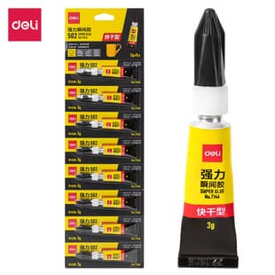 Deli Super Glue 7146, Quick-Drying Liquid Adhesive, Instant Bond for Plastic, Metal, Glass, Ceramic