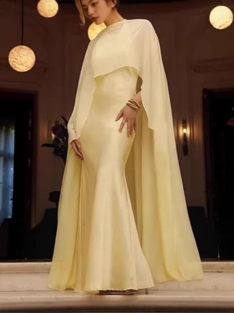 European and American Cross-Border Bridal Wedding Shawl Stage Performance Banquet Dress Cape Bridesmaid Cloak Drop Shipping