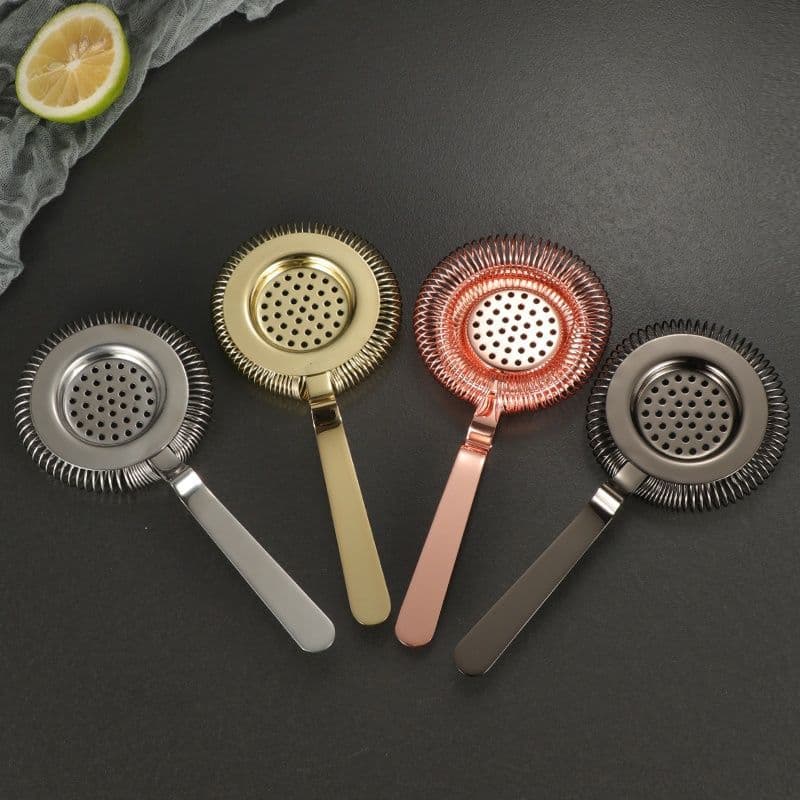 Professional stainless steel cocktail strainer, cocktail ice separator, filtering mesh, for mixing cups in bars