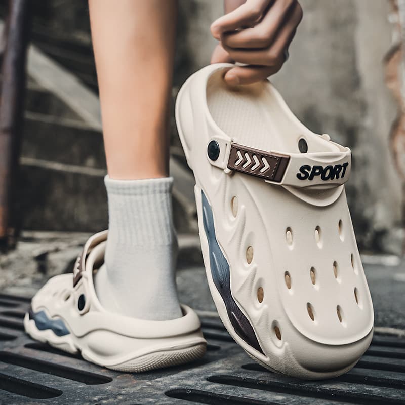 Thick Sole Beach Clog Sandals, New Summer Style, Slip-resistant, Wear-resistant, Breathable, Two-Way Wear, Casual Beach Slippers