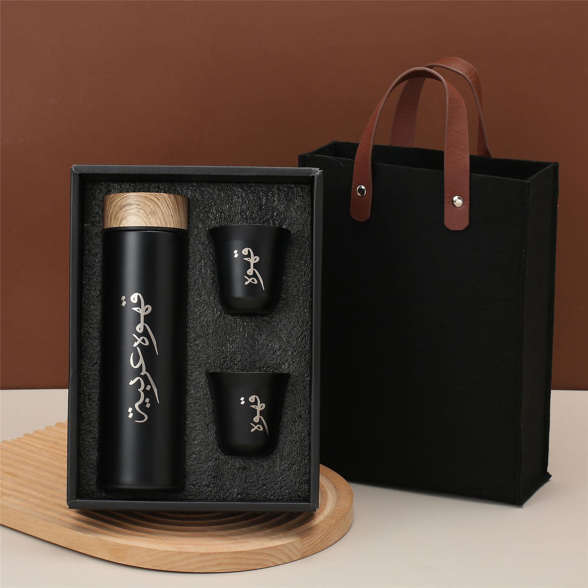 Hot Selling 304 Stainless Steel Double Wall Vacuum Flask Middle East Gift Box Arabic Cup Gift Set for Wholesale