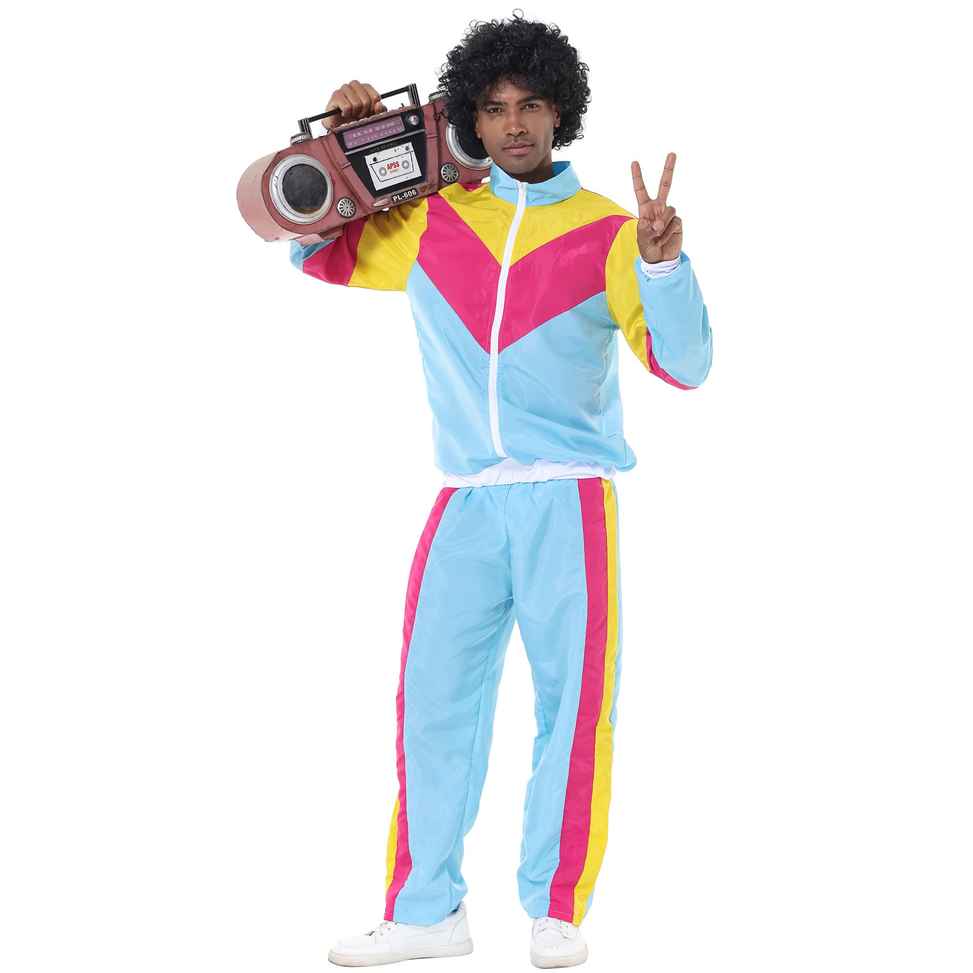 M-XL Men's Music Festival Tracksuit Retro Vintage Hip-Hop Disco Party Carnival Costume