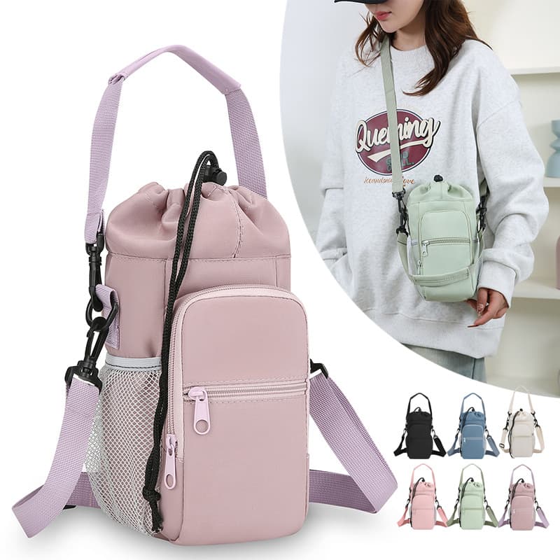 Korean-style simple lightweight crossbody bag, new outdoor sports portable crossbody bag, travel water bottle bag, phone bag