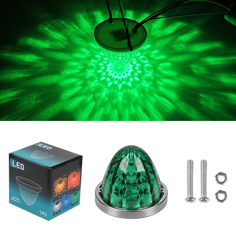 Cross-border LED Diamond Watermelon Light Glass Type Plastic Truck Side Marker Light Warning Chassis Light Constant On + Flashing