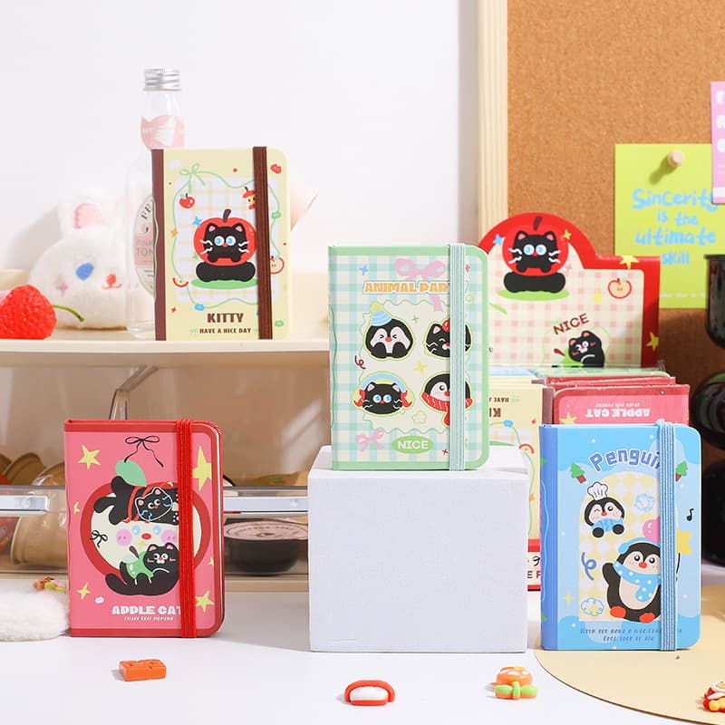 Guoguo Mengyou A7 Small Notebook with Strap, Compact Portable Notepad for Memos and Quick Notes