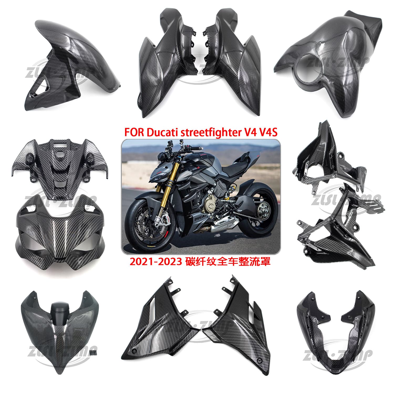 Full Fairing Kit Motorcycle Bodywork for Ducati Streetfighter V4 2021-22