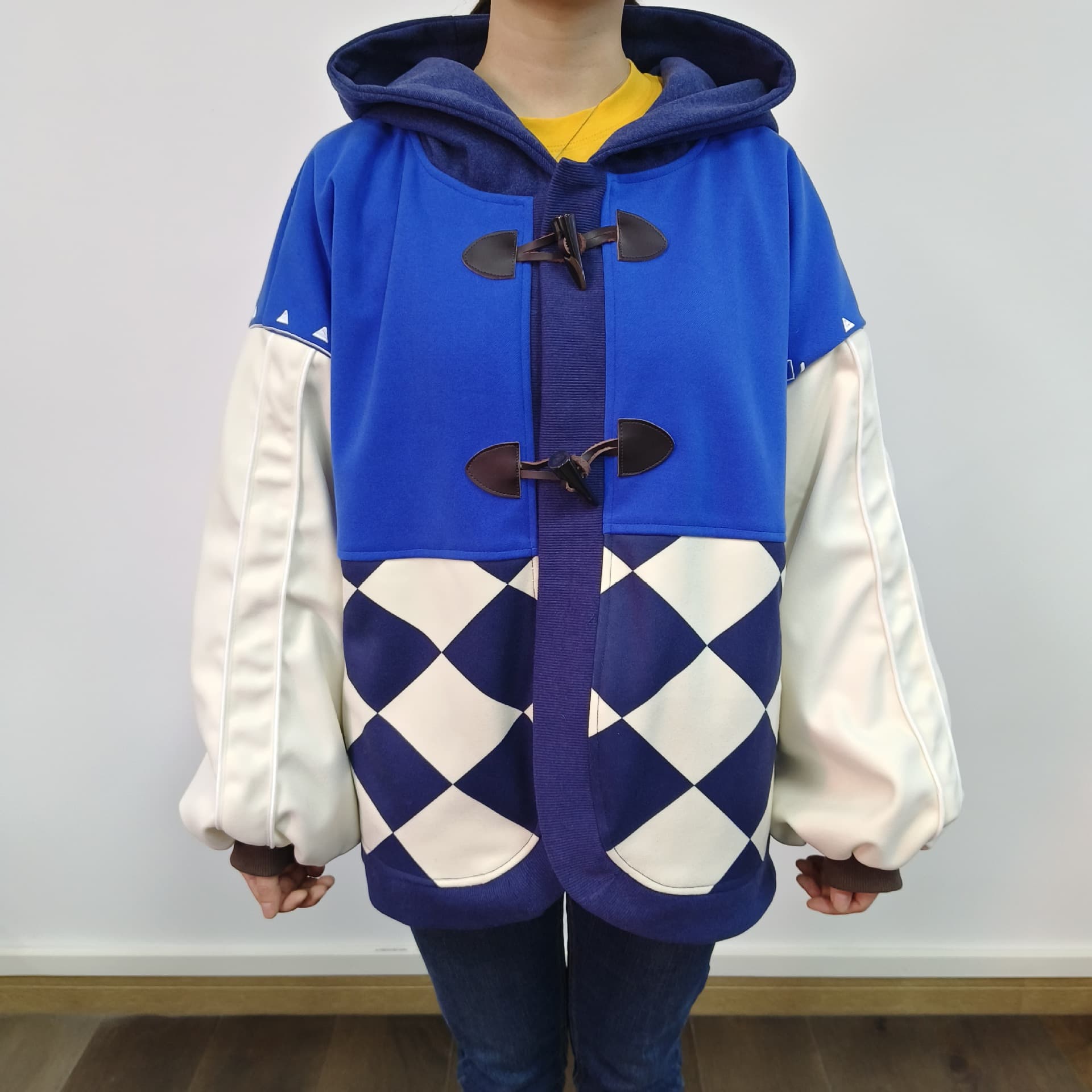 New Autumn/Winter Sublimation Wool Twill Anime Baseball Jacket with Hood, Color-Block Design, Customizable with Your Image
