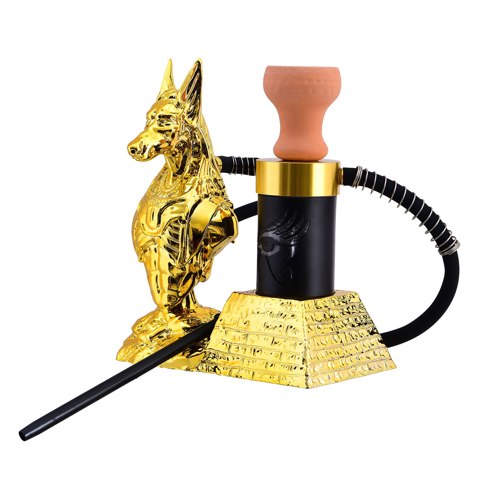 Anubis Design Arabic Hookah Full Set Bar Gold Pharaoh Hookah Craft Resin Water Pipe Hookah
