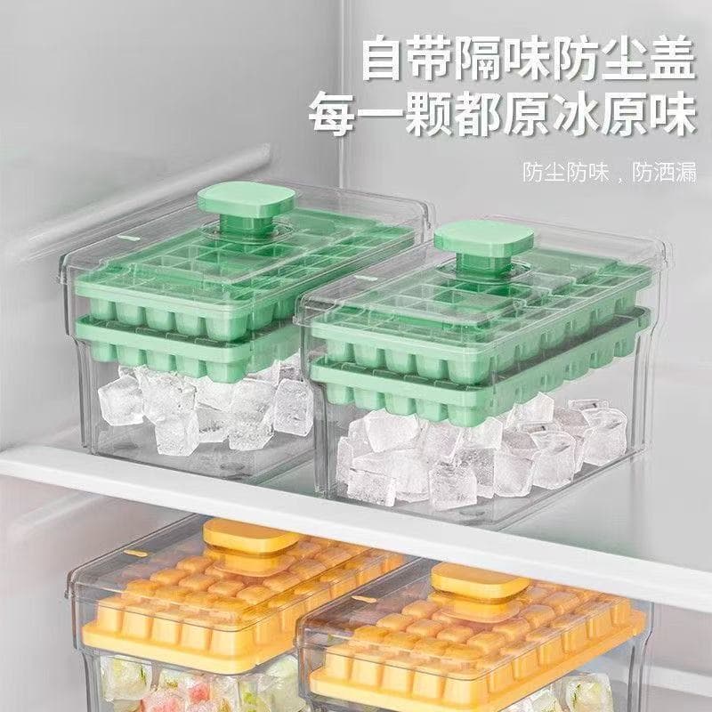 One-button push-type ice cube mold for household easy demoulding and quick-freezing household ice box storage frozen ice cube mold