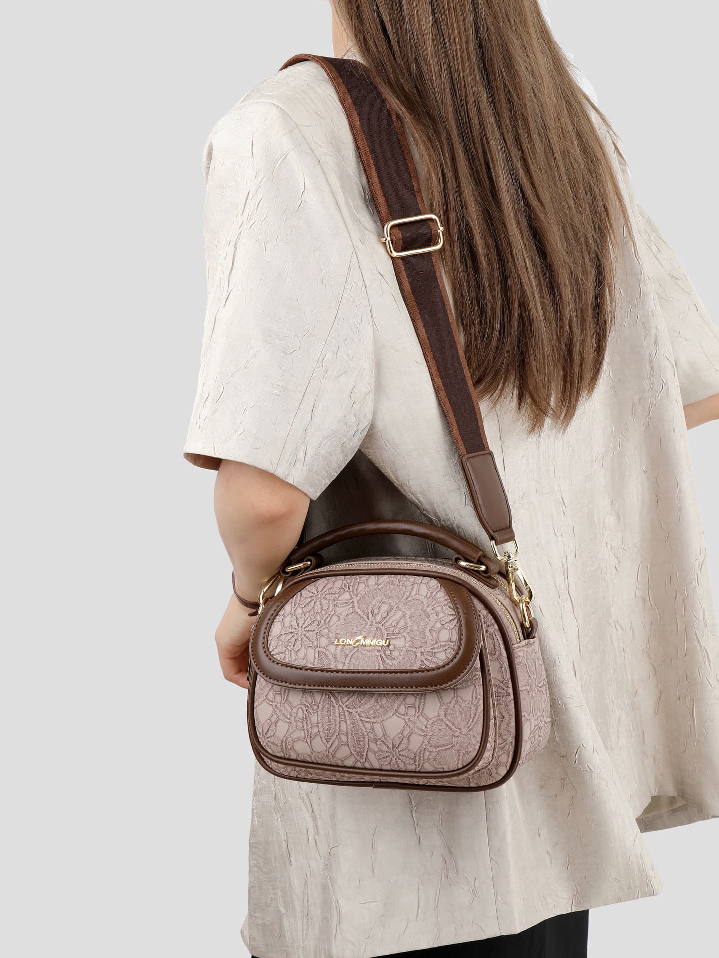 Women's Handbag Small Bag 2026 New Arrival Crossbody Premium Wide Strap Niche Light Luxury Middle-Aged Mom Crossbody Bag