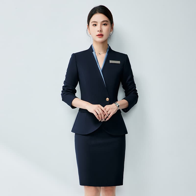 2025 Spring/Autumn New Style Women's Professional Suit, High-End Sales Office Suit, Formal Hotel Receptionist Work Uniform