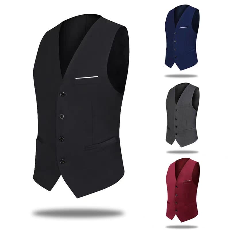 Foreign Trade Suit Vest Men's Korean Style Slim Single Vest, Business Casual Spring Autumn Professional Groom's Formal Wear