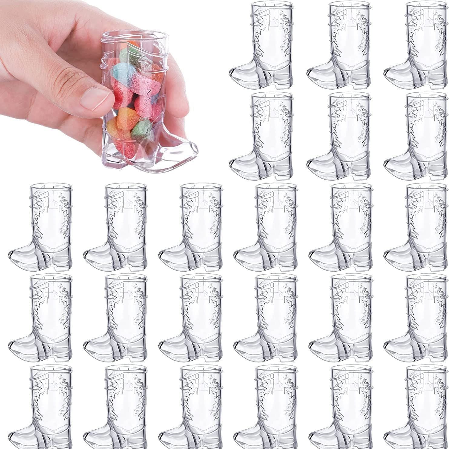 Cowboy Boots Plastic Wine Glasses Western Cowboy Themed Party Drinks Transparent Shot Glasses Bachelorette Party Supplies