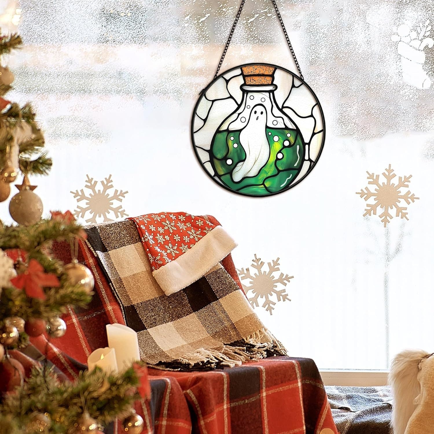 Amazon's New Halloween Light-Transmitting Light Catcher Gift Decoration Hanging Ghost Pendant Pumpkin Home Decoration