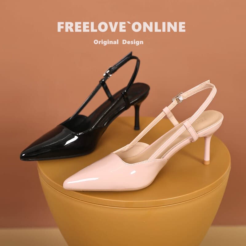 Sheepskin Version~Hong Kong Back Strap Pointed Toe Sandals New High Heels Women Thin Heel Closed Toe Spring Summer Elegant Pure