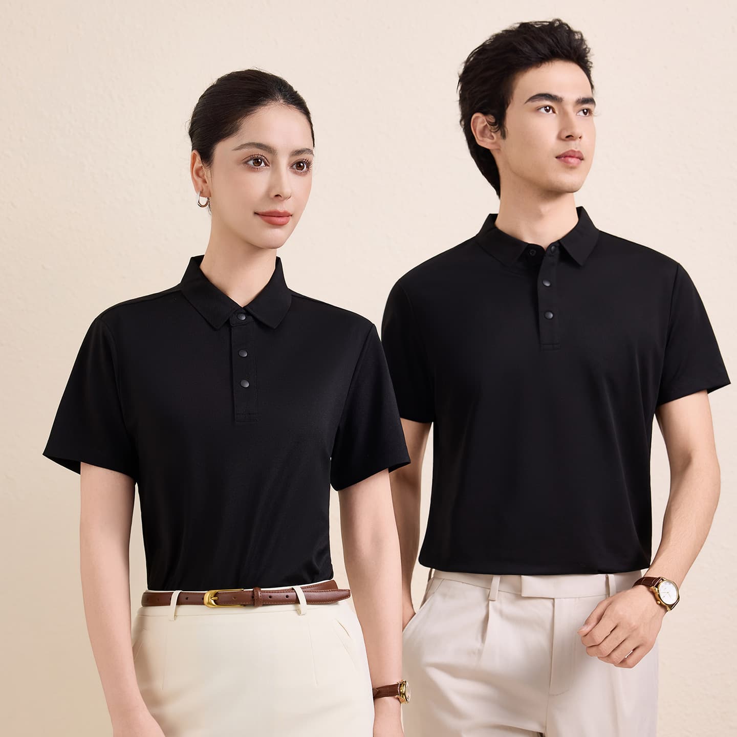Summer lapel short-sleeved polo shirts for men and women, same style cotton t-shirts, business casual advertising shirts, breathable factory clothes with LOGO